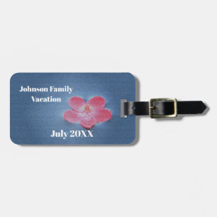 Familienurlaub Floral Minimalistisch Rosa Blume Gepäckanhänger