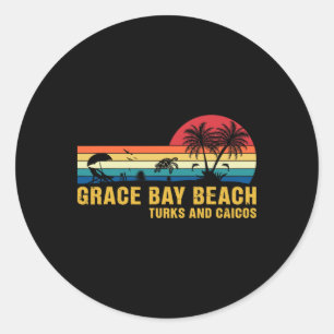 Familienurlaub Grace Bay Beach Turks und Caicos S Runder Aufkleber