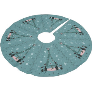 Familienurlaub im Mittelalter Polyester Weihnachtsbaumdecke