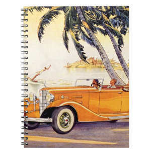Familienurlaub im Oldtimer-Cabrio Notizblock
