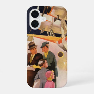 Familienurlaub im Vintage-Stil mit Wasserflugzeug iPhone 16 Hülle