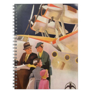 Familienurlaub im Vintage-Stil mit Wasserflugzeug  Notizblock