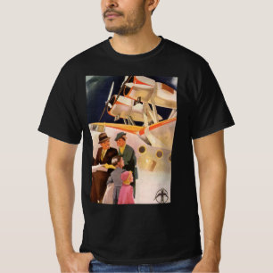 Familienurlaub im Vintage-Stil mit Wasserflugzeug  T-Shirt