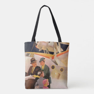 Familienurlaub im Vintage-Stil mit Wasserflugzeug Tasche