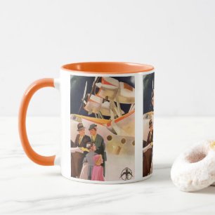 Familienurlaub im Vintage-Stil mit Wasserflugzeug  Tasse