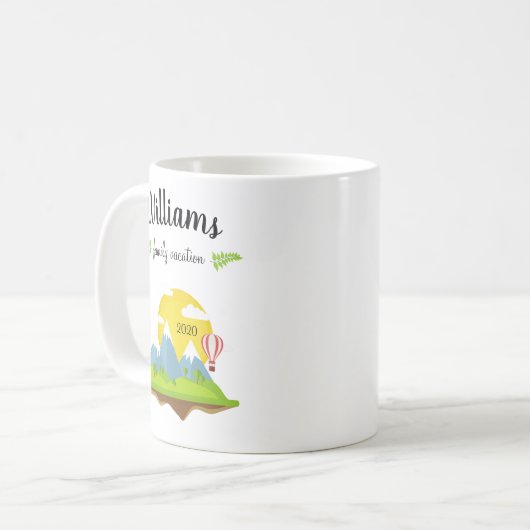 Familienurlaub in den Bergen Souvenir Kaffeetasse (Vorderseite Links)