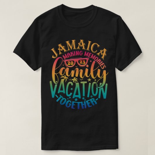 Familienurlaub Jamaika 2023 Erinnerungen machen T-Shirt (Design vorne)
