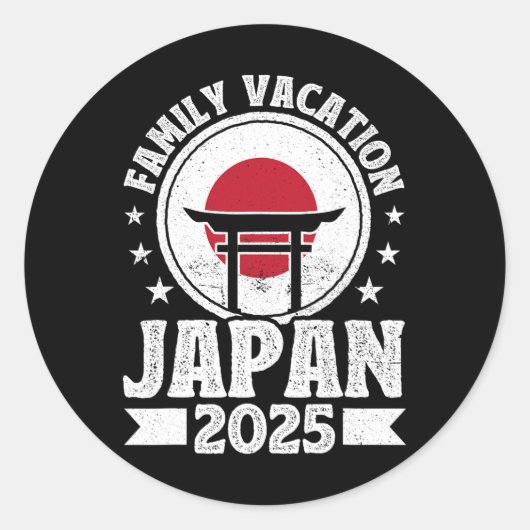 Familienurlaub Japan 2025 Beach Sommerurlaub Runder Aufkleber (Vorderseite)