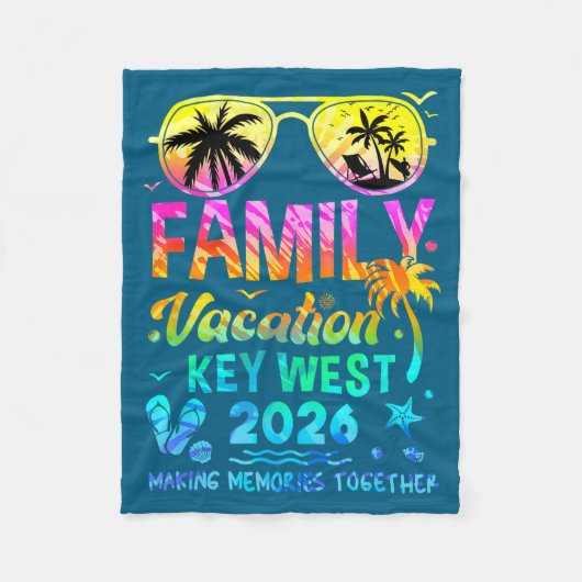 Familienurlaub Key West passend Fleecedecke (Vorderseite)