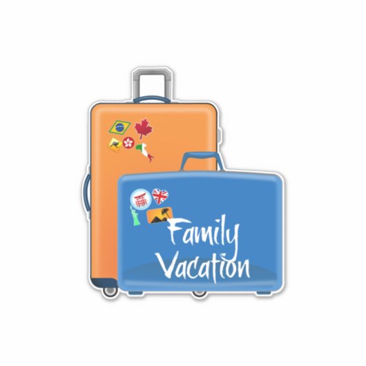 Familienurlaub, Koffer bereit, Aufkleber (Vorderseite)