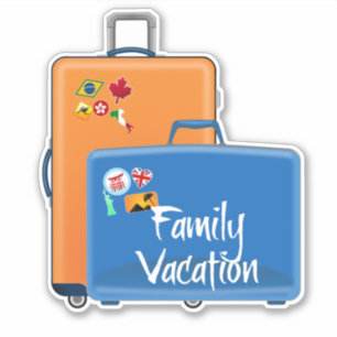 Familienurlaub, Koffer bereit, Aufkleber