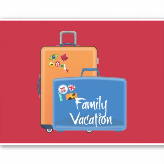 Familienurlaub, Koffer bereit, Aufkleber auf der F (Vorderseite)