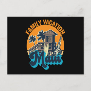 Familienurlaub Maui Sommer Vintage Retro Postkarte