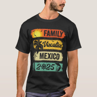 Familienurlaub Mexiko 2025 passende Gruppenfamilie T-Shirt
