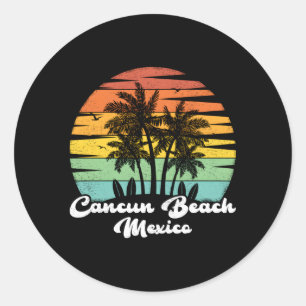 Familienurlaub Mexiko Cancun Strand Runder Aufkleber