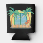 Familienurlaub mit Namen und anfänglichem Strand Dosenkühler (Rückseite)