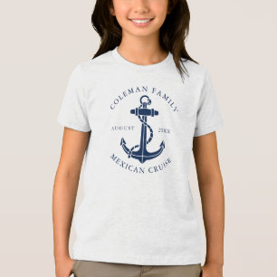 Familienurlaub mit nautischem Bootsanker-Matching- Tri-Blend Shirt