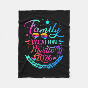 Familienurlaub Myrtle 2026 Palmbaum Geschenk Fleecedecke