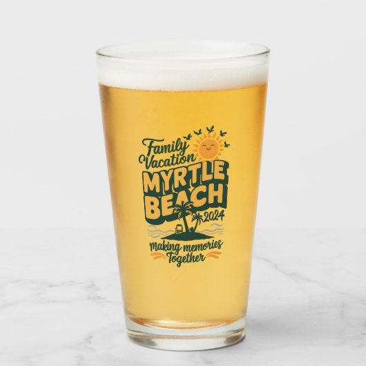 Familienurlaub Myrtle Beach 2024 Erinnerungen mach Glas (Vorne (Gefüllt))