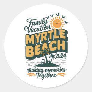Familienurlaub Myrtle Beach 2024 Erinnerungen scha Runder Aufkleber
