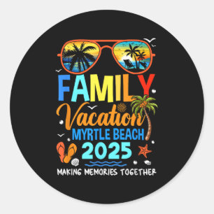 Familienurlaub Myrtle Beach 2025 Familienurlaub Runder Aufkleber