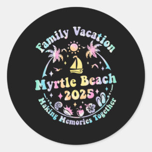 Familienurlaub Myrtle Beach 2025 Matching Sommer Runder Aufkleber