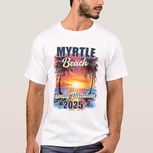 Familienurlaub Myrtle Beach 2025 Sommertrip Matc T-Shirt (Vorderseite)