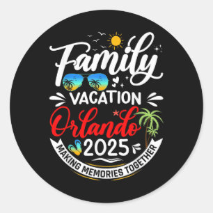 Familienurlaub Orlando 2025 Beach Sommerurlaub Runder Aufkleber