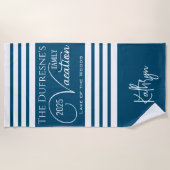 Familienurlaub Personalisiert Blue Strandtuch (Vorderseite)