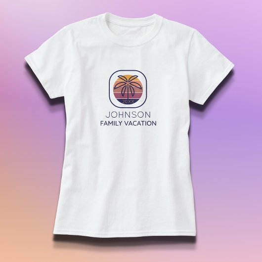 Familienurlaub Personalisiert Palm Tree T - Shirt