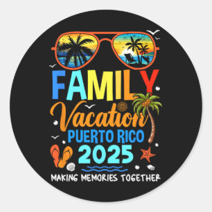 Familienurlaub Puerto Rico 2025 Familienurlaub T Runder Aufkleber