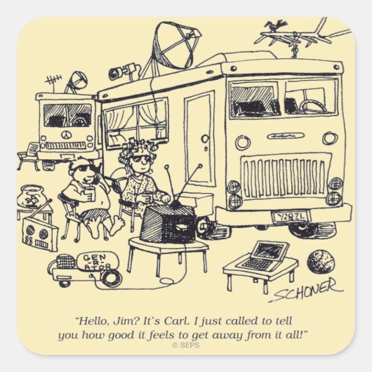 Familienurlaub Quadratischer Aufkleber (Vorderseite)