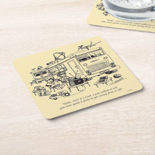 Familienurlaub Rechteckiger Pappuntersetzer (angewinkelt)