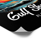 Familienurlaub Retro Sonnenuntergang Alabama Golfk Poster (Ecke)