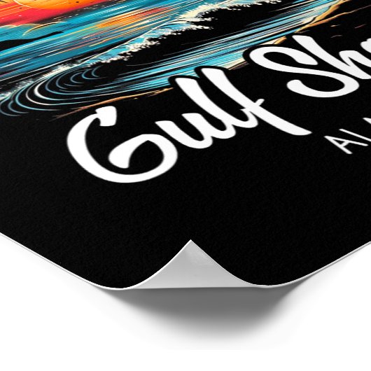 Familienurlaub Retro Sonnenuntergang Alabama Golfk Poster (Ecke)