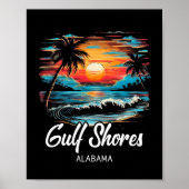 Familienurlaub Retro Sonnenuntergang Alabama Golfk Poster (Vorne)