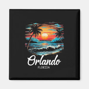 Familienurlaub Retro Sonnenuntergang Florida Orlan Magnet