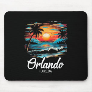 Familienurlaub Retro Sonnenuntergang Florida Orlan Mousepad