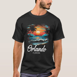 Familienurlaub Retro Sonnenuntergang Florida Orlan T-Shirt
