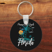 Familienurlaub Retro Sonnenuntergang Florida Panam Schlüsselanhänger (Vorderseite)