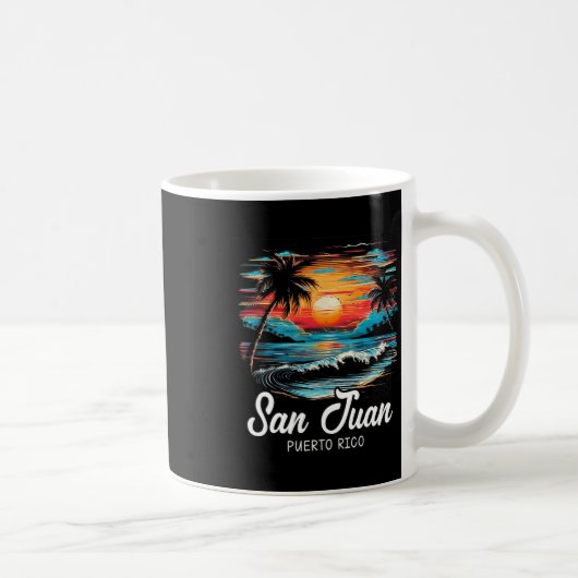 Familienurlaub Retro Sonnenuntergang Puerto Rico S Kaffeetasse (Rechts)