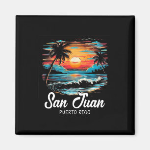 Familienurlaub Retro Sonnenuntergang Puerto Rico S Magnet