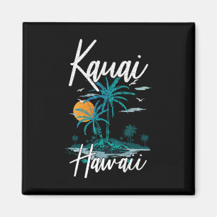 Familienurlaub Retro Sunset Hawaii Kauai Magnet
