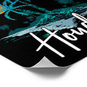 Familienurlaub Retro Sunset Honduras Roatan Beach Poster (Ecke)