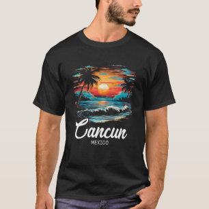 Familienurlaub Retro Sunset Mexico Cancun Shirt &