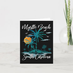 Familienurlaub Retro Sunset South Carolina Myrtle Karte