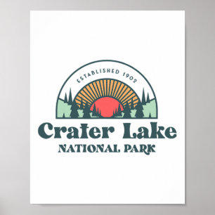 Familienurlaub-Shirt - Retro Crater Lake National Poster