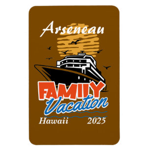 Familienurlaub Sonnenuntergang Orange personalisie Magnet