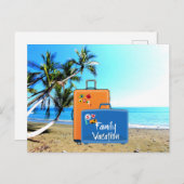 Familienurlaub, tropische Landschaft, Postkarte (Vorne/Hinten)