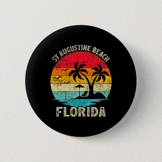 Familienurlaub Vintag Retro Florida Button (Vorderseite)
